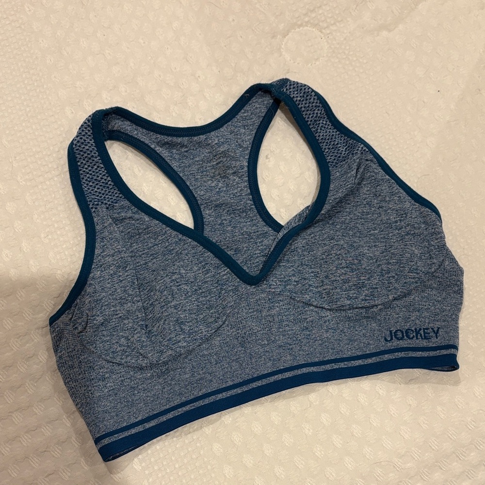 Jockey Women's Heathered Blue Sports Bra